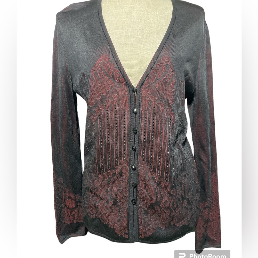 Escada Patterned Beaded Cardigan